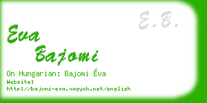 eva bajomi business card
